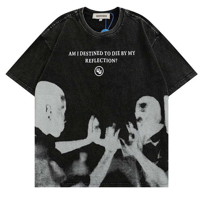 Men's Graphic Print Gothic Harajuku T-shirts - true-deals-club
