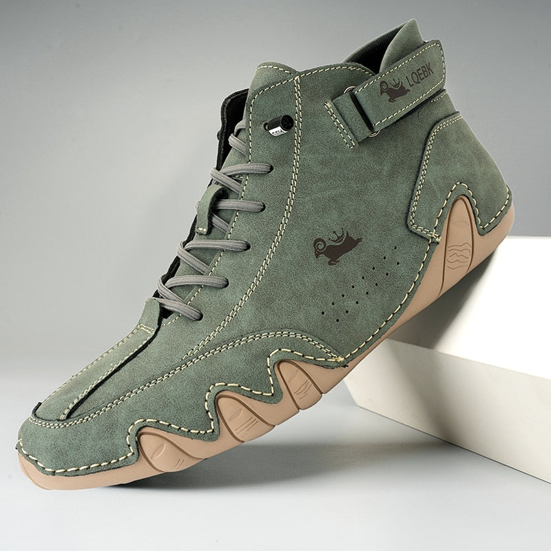Men's Leather Luxury Ankle Sneakers - True-Deals-Club