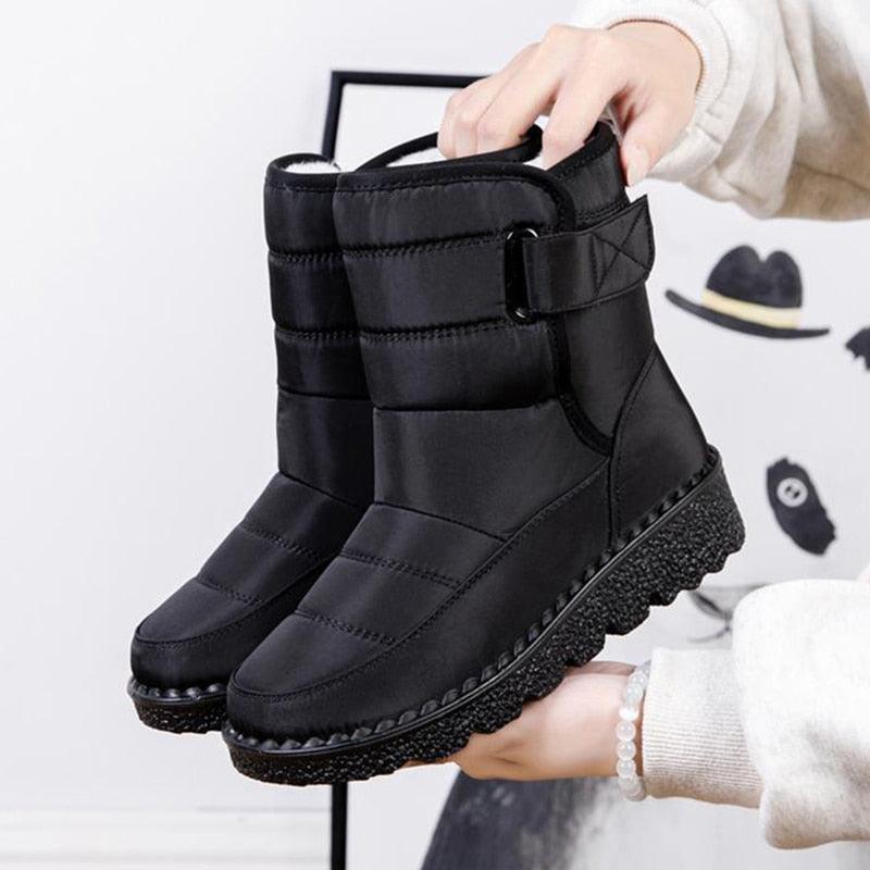 Women's Solid Waterproof Winter Boots - true-deals-club